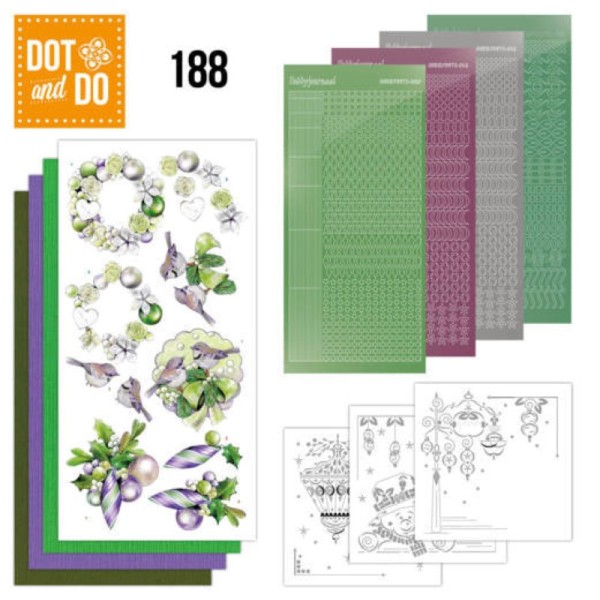 Dot and do 188 - kit Carte 3D - Boules de Noël mauves - Photo n°1