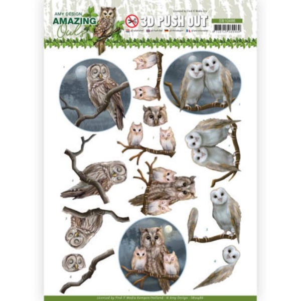 Carte 3D prédéc. - SB10486 - Amazing Owls - Chouettes de nuit - Photo n°1