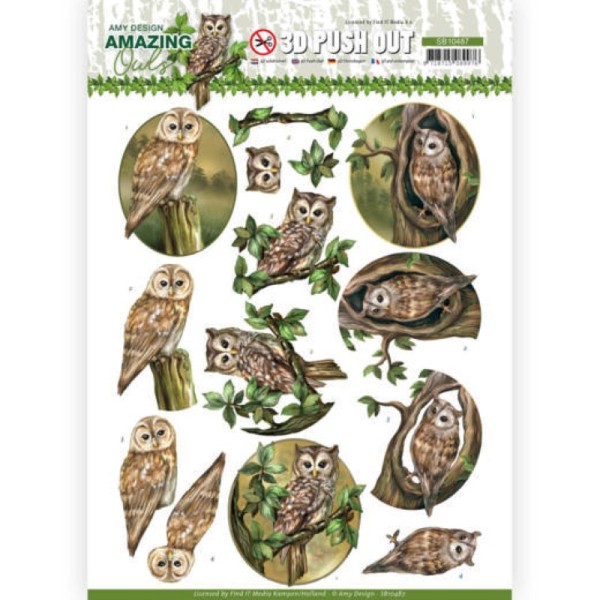 Carte 3D prédéc. - SB10487 - Amazing Owls - Chouettes en forêt - Photo n°1