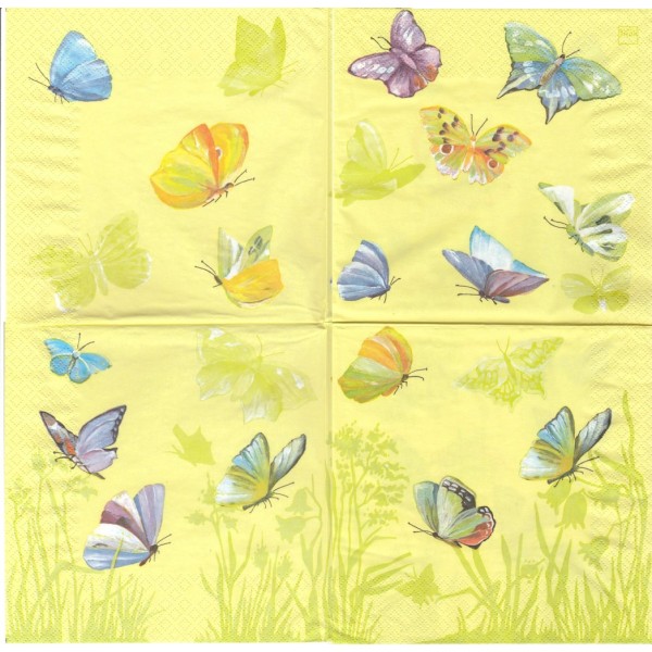4 Serviettes en papier Papillons Format Lunch Decoupage Decopatch 210814 Home Fashion - Photo n°1