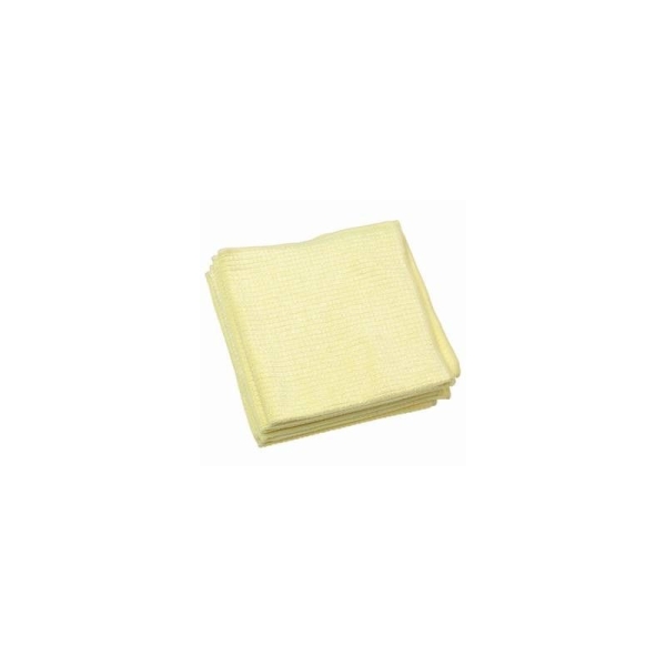 Lavette microfibre magic 300 jaune tricot boucle par paquet de 5 - Photo n°1
