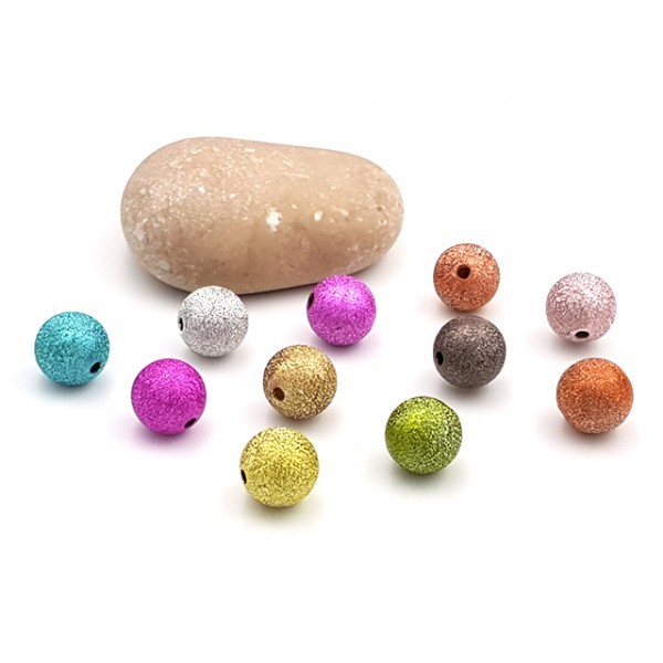 50 Perles Stardust 12mm Multicolores - Photo n°1