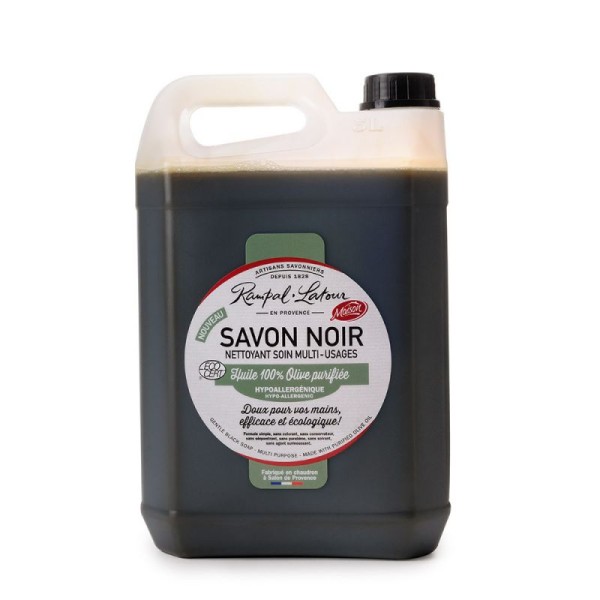 Savon noir hypoallergénique multi-usage, à l'huile d'olive, bidon de 5L, certifié ECOCERT - Photo n°1