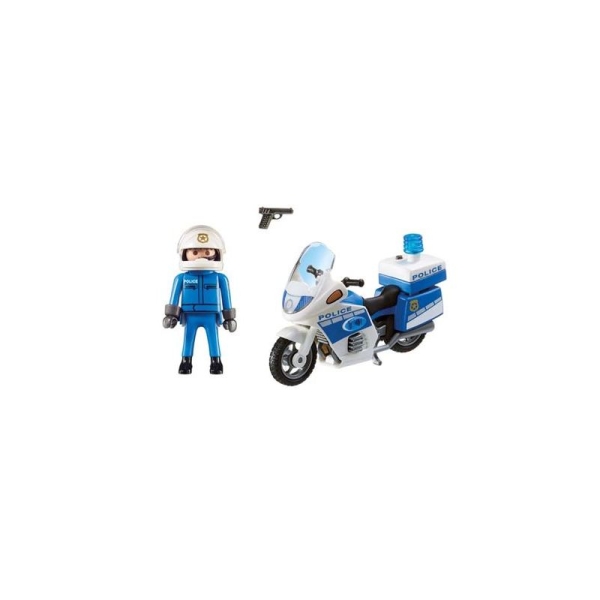 Moto de policier avec gyrophare - Playmobil - Photo n°2