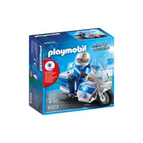 Moto de policier avec gyrophare - Playmobil - Photo n°1