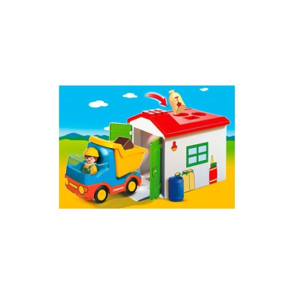 Ouvrier avec camion et garage - Playmobil - Photo n°2