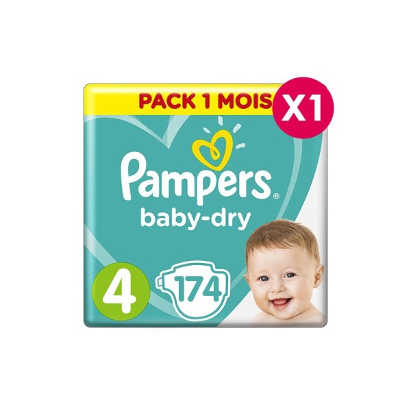 Couches Pampers Babydry Taille 4 - pack 1 mois - Photo n°1