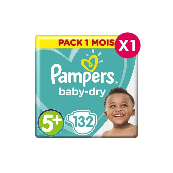 Couches Pampers Babydry Taille 5+ - pack 1 mois - Photo n°1