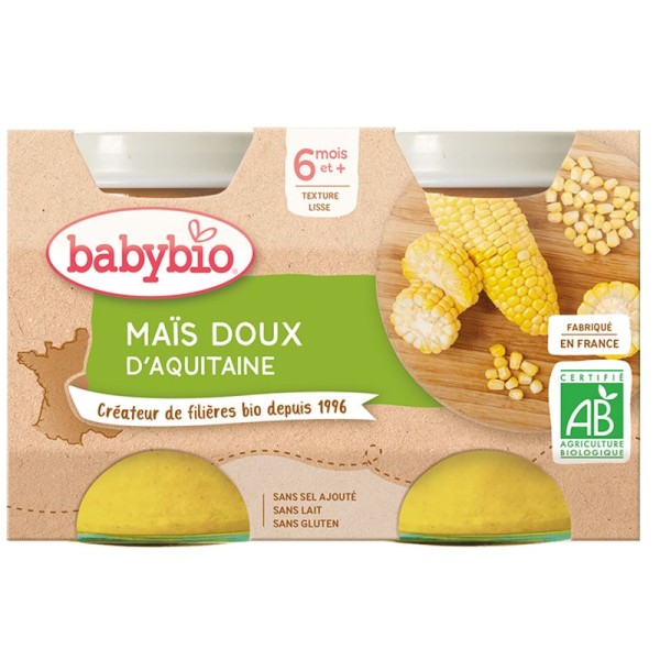 Maïs doux d'Aquitaine (lot de 2) - Dès 6 mois - Babybio - Photo n°1