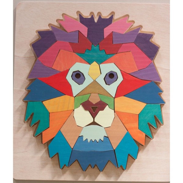 Puzzle réversible de 45 pièces - LION - Photo n°1