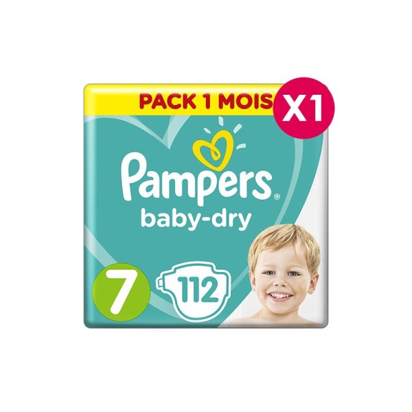 Couches Pampers Babydry Taille 7 - pack 1 mois - Photo n°1