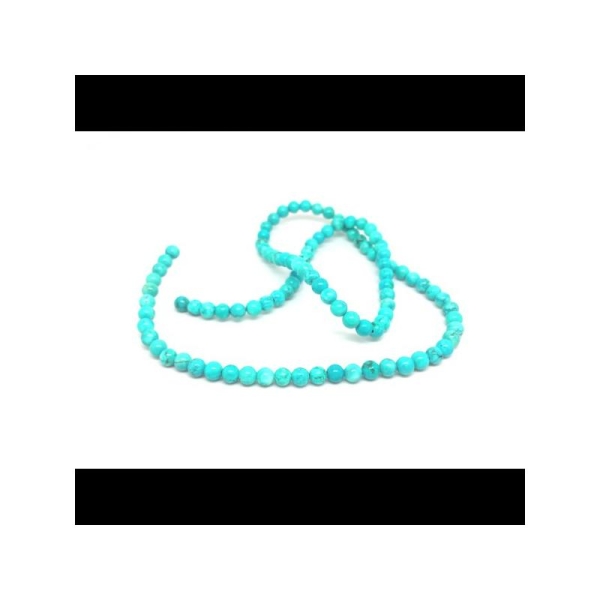 92 Perles Rondes Turquoise Naturelle 4mm - Photo n°1
