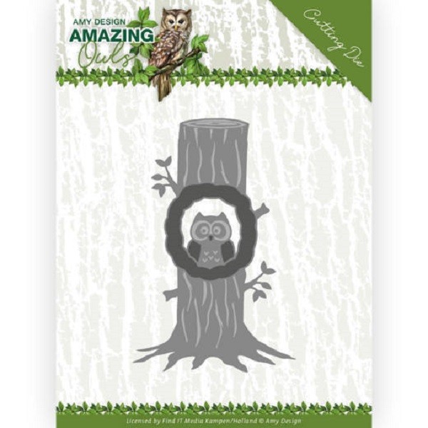 Matrice de découpe Amy Design Amazing Owls - Owls in tree - 3 pcs - Photo n°1