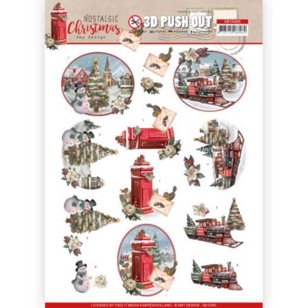 Carte 3D prédéc. - SB10485 - Nostalgic Christmas - Trains de Noël - Photo n°1
