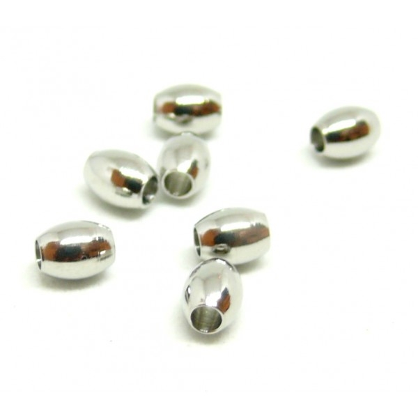 PAX 10 perles intercalaires Oblong 5mm en Acier Inoxydable pour bijoux raffinés 161031094225 - Photo n°1