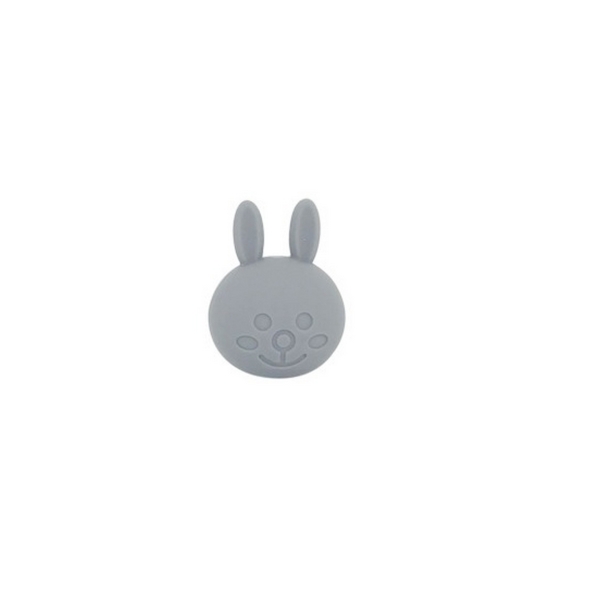 Perle Silicone Lapin 31mm x 23mm Gris Clair,Creation bijoux - Photo n°1