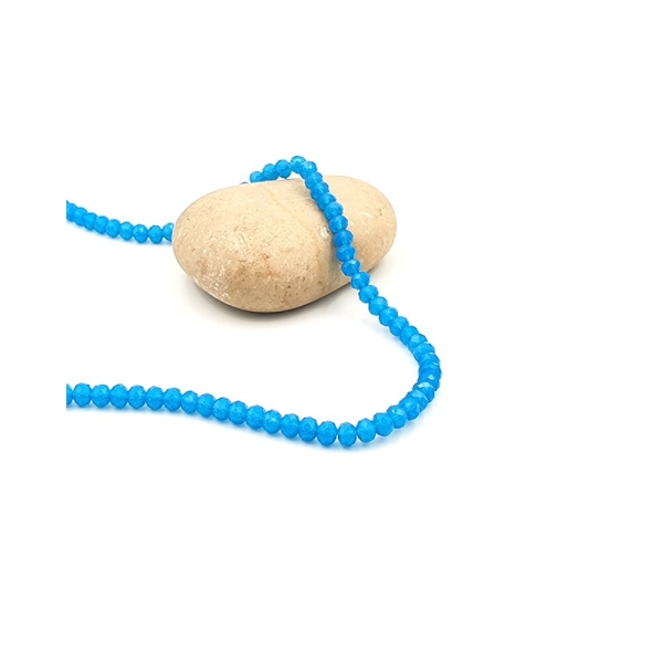 130 Perles Rondelles à Facettes 4mm Couleur Bleu - Photo n°1