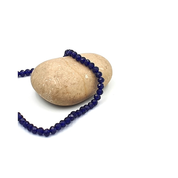 130 Perles Rondelles à Facettes 4mm Couleur Bleu Nuit - Photo n°1
