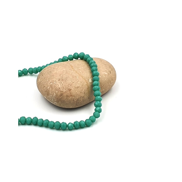 130 Perles Rondelles à Facettes 4mm Couleur Vert Turquoise - Photo n°1