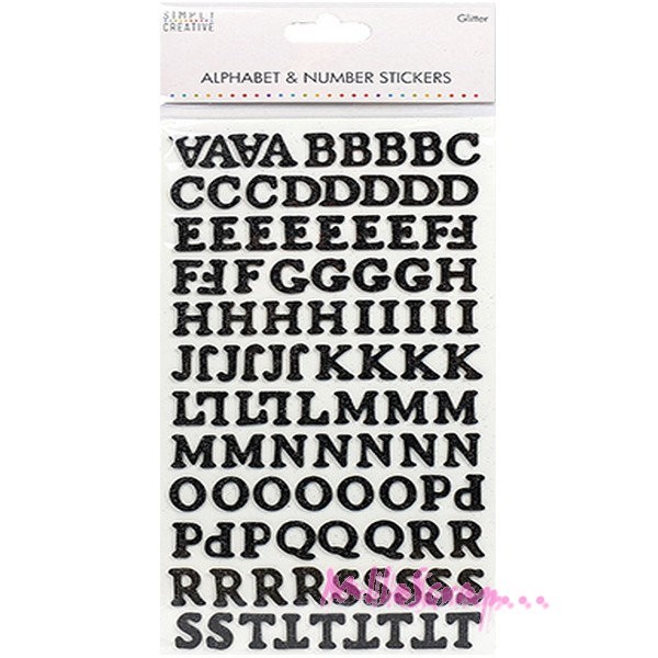 Stickers alphabets mousse Simply Creative noir - 200 lettres - Photo n°1