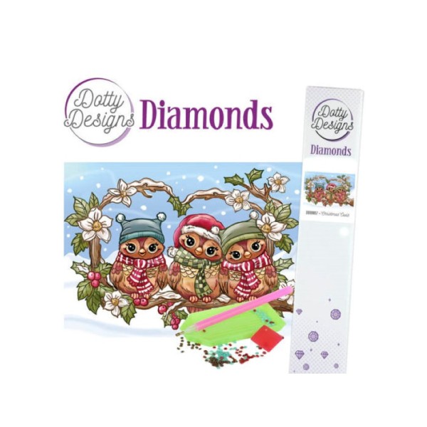 Broderie Diamant - Chouette à Noël - Photo n°1