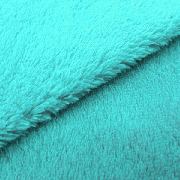 Tissu Doudou - Bleu Turquoise - Vendu par 10 cm - Photo n°1