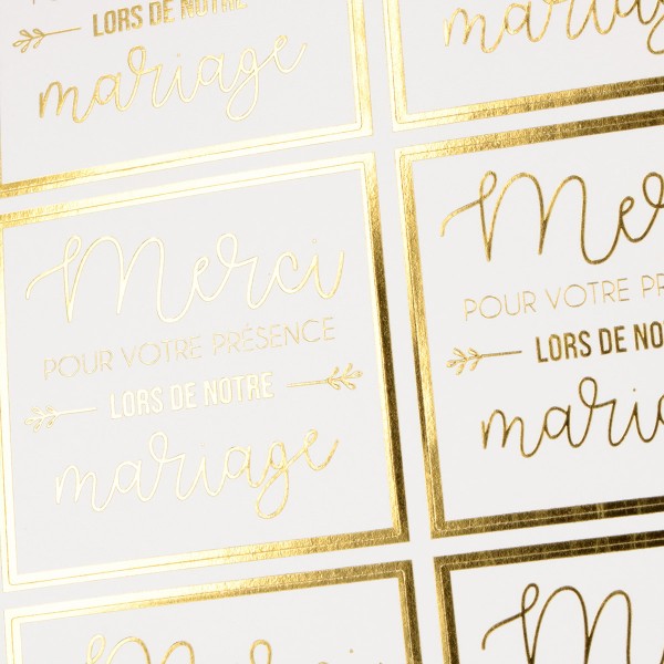 Stickers Artemio Collection On se marie - Merci doré - 3 feuilles - Photo n°3