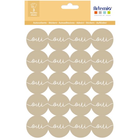 Stickers Ronds Artemio Collection On se marie - Kraft Oui - 3 feuilles