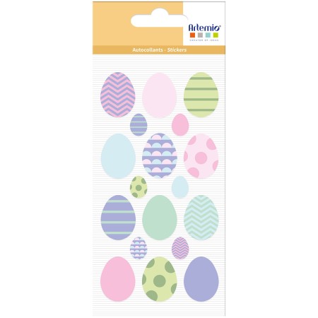 Stickers Puffies Artemio - Collection Easter Mood - Oeufs de Pâques - 18 pcs