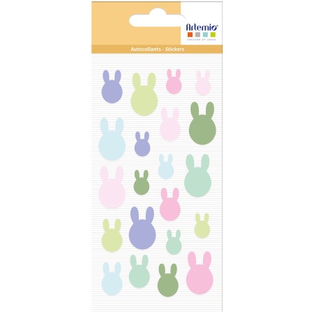 Stickers Puffies Artemio - Collection Easter Mood - Lapins - 21 pcs