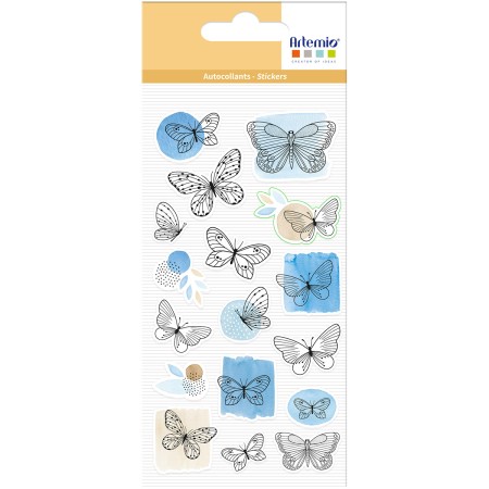 Stickers Puffies Artemio - Collection Mon essentiel - Papillons - 17 pcs