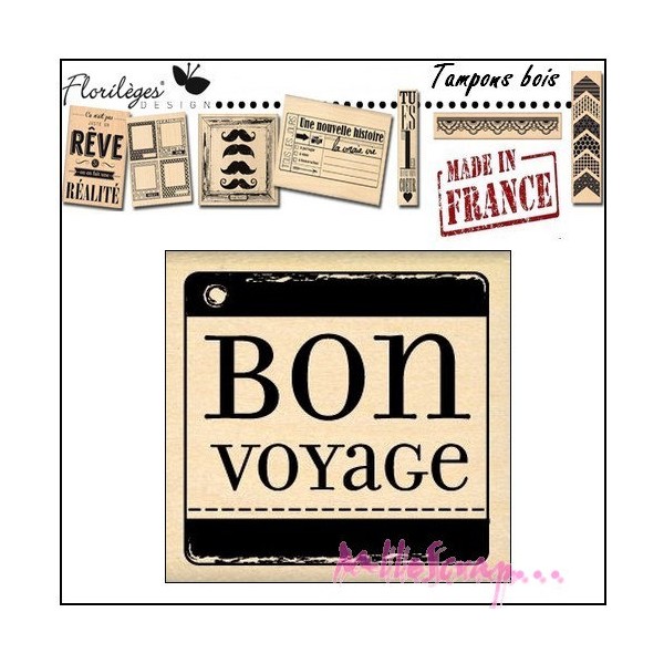 Tampon bois Bon voyage Florilèges Design - Photo n°1