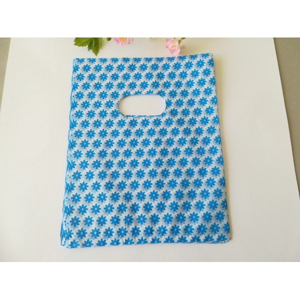 Sachets plastique 15 x 20 cm motif bleu x 10 - Photo n°1