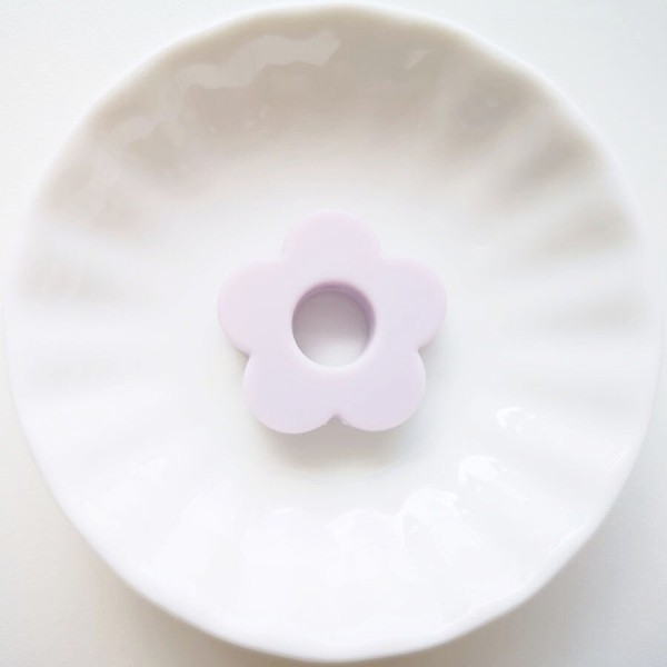 Perle Silicone Fleur Violet Clair 27mm, Creation bijoux - Photo n°1