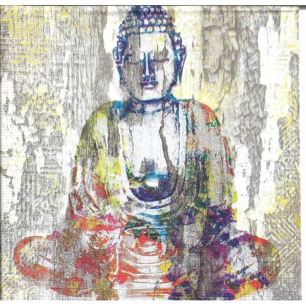 4 Serviettes en papier Bouddha Zen Format Lunch Decoupage Decopatch 133-3041 PPD - Photo n°2