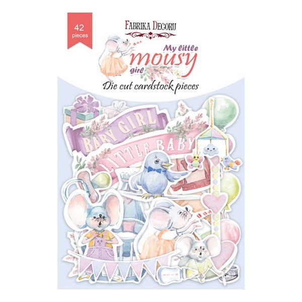 Die cuts scrapbooking Fabrika Décoru 42 pièces MY LITTLE MOUSY GIRL 089 - Photo n°1