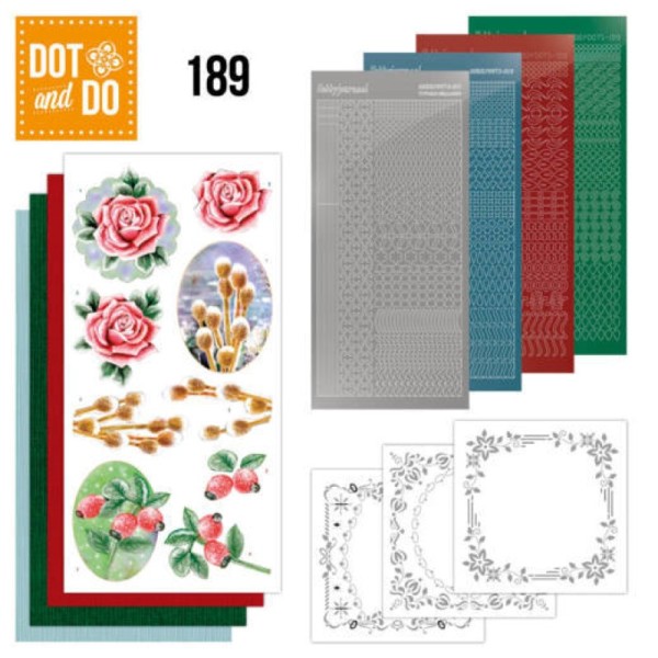 Dot and do 189 - kit Carte 3D - Fleurs d'hiver - Photo n°1