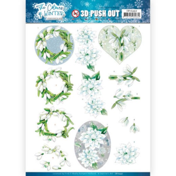Carte 3D prédéc. - SB10492 - Colours of winter - Fleurs blanches - Photo n°1