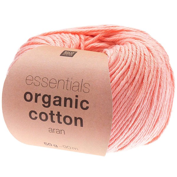 Laine Rico Design - Essentials Organic Cotton Aran - Saumon - 90 m - Photo n°1
