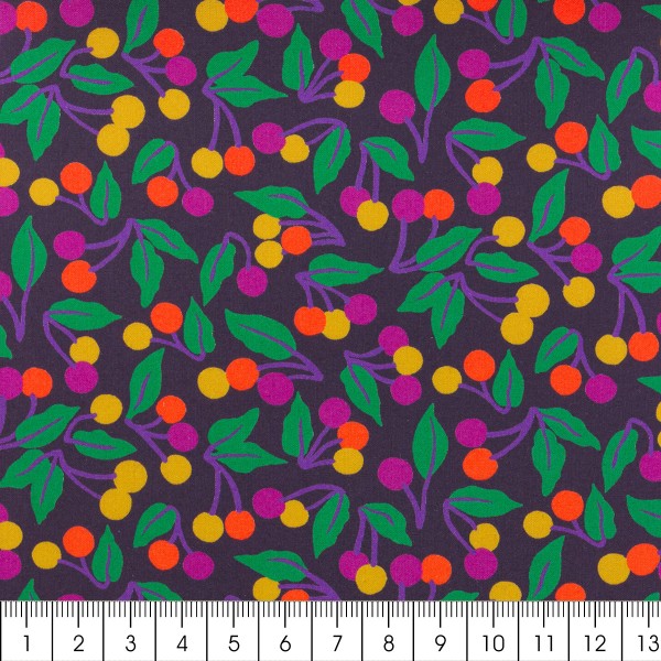 Tissu Liberty coton léger - Cherry Drop - Par 10 cm - Photo n°2