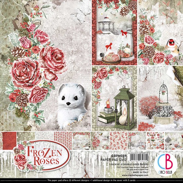 Papier scrapbooking Ciao Bella - Frozen Roses - 30,5 x 30,5 - 12 feuilles - Photo n°1