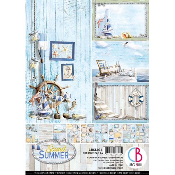 Papier scrapbooking Ciao Bella - The Sound of Summer - A4 - 9 feuilles - Photo n°1