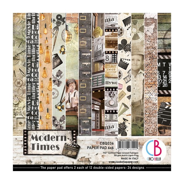 Papier scrapbooking Ciao Bella - Modern Times - 15x15 - 24 feuilles - Photo n°1