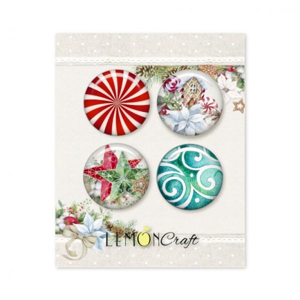 4 badges métal décoration scrapbooking 2,5 cm LemonCraft THIS CHRISTMAS - Photo n°1