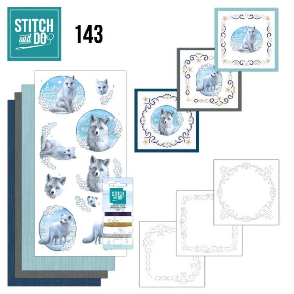 Stitch and do 143 - kit Carte 3D broderie - Renard en hiver - Photo n°1
