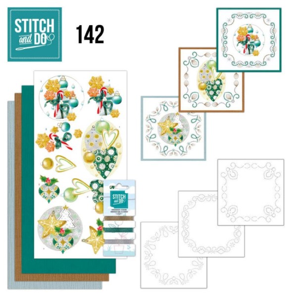 Stitch and do 142 - kit Carte 3D broderie - Boules de Noël - Photo n°1