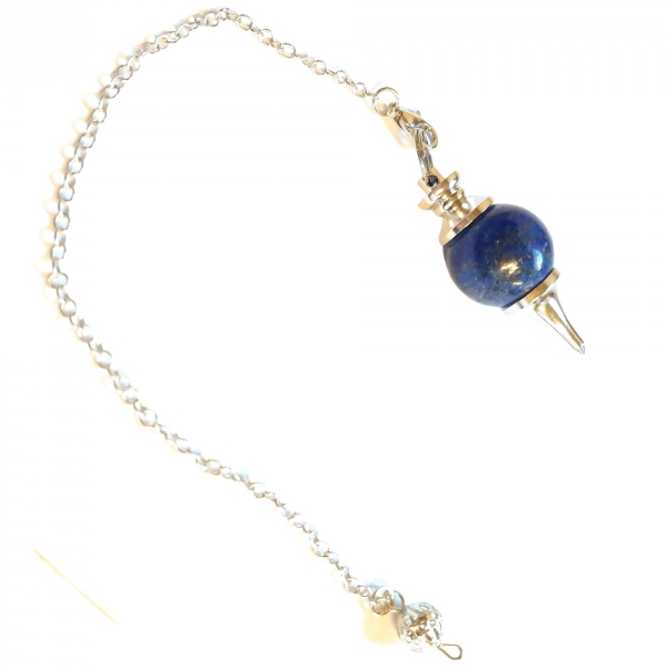 Pendule sphérique de radiesthésie rond en lapis lazuli - Photo n°2