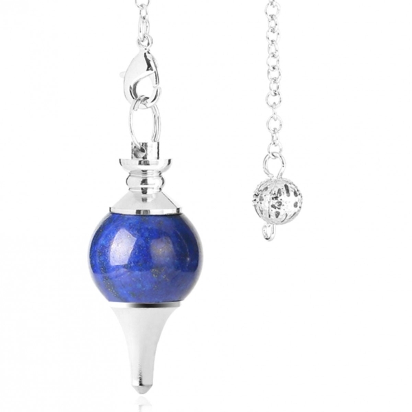 Pendule sphérique de radiesthésie rond en lapis lazuli - Photo n°1