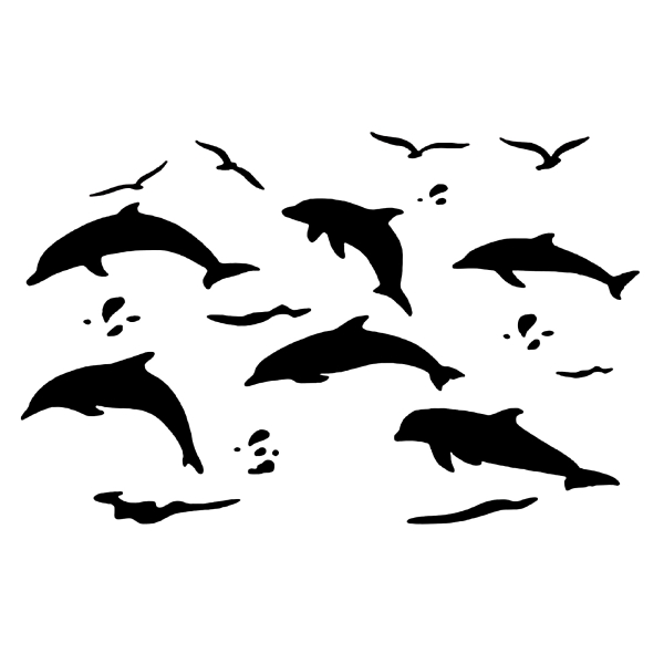 POCHOIR PLASTIQUE 30*21cm : dauphins (02) - Photo n°1