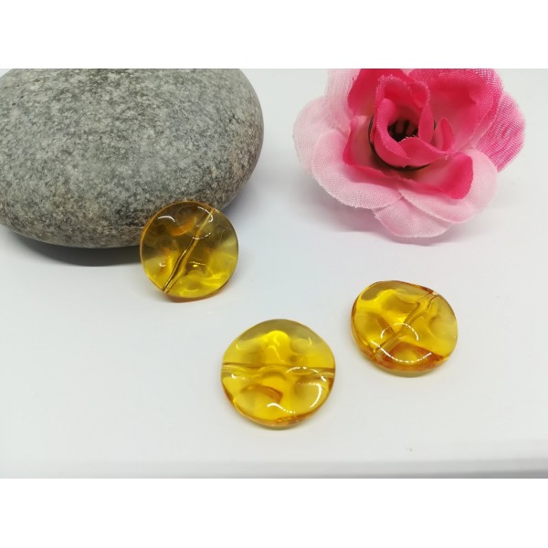 Perle en verre ronde 20 mm ambre x 3 - Photo n°1